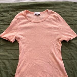 Peach Ribbed Women's Top